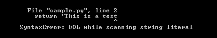 how to fix SyntaxError- EOL while scanning string literal